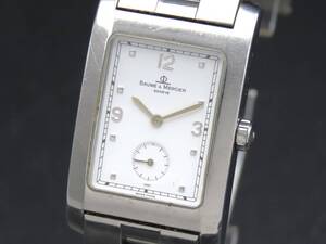 1円～! 稼動品★正規品 BAUME & MERCIER ボーム&メルシエ MV045063 ハンプトン スモセコ クォーツ 純正ブレス メンズ腕時計 SSCLG3010