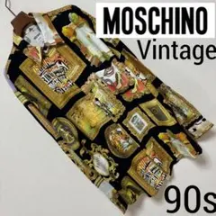 90s■MOSCHINO■アート パネル オーバーサイズ シャツ ブラウス M