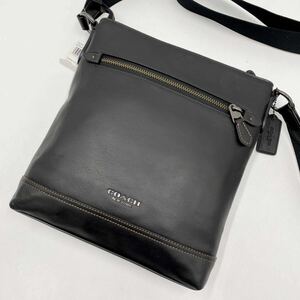 【未使用級】入手困難品 定価13万 コーチ COACH グラハム ショルダーバッグ サコッシュ 斜め掛け メンズ ビジネス レザー 本革 ブラック