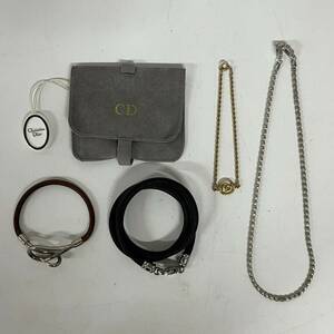 1円~【4点】アクセサリー まとめ売り Christian Dior GIVENCHY HERMES BVLGARI ネックレス ブレスレット 装身具 ケース付き GK