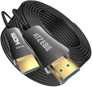 2m ATZEBE 光ファイバーHDMI ケーブル 2m 4K 60Hz対応 18gbps超高速伝送 4K HDR Ultr