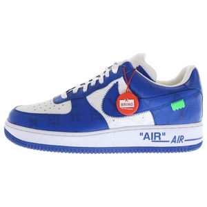 LOUIS VUITTON ルイヴィトン ×NIKE AIR FORCE 1 LOW ナイキ モノグラム レザーローカットスニーカー ホワイト/ブルー 1A9VAO MS0232