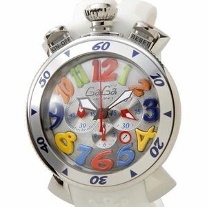 ガガミラノ GAGA MILANO クロノ　グラフ 48mm 6050.1 マルチカラー ホワイト クォーツ【ジャンク】