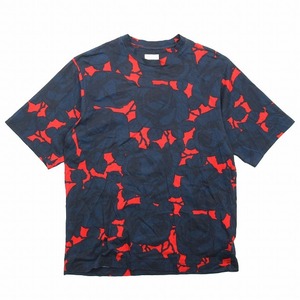 20ss ドリスヴァンノッテン DRIES VAN NOTEN Tシャツ フローラルプリント 花柄 半袖 クルーネック カットソー S 紺 ネイビー/メンズ