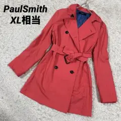 PaulSmith 撥水　トレンチコート　XL相当　サーモンピンク　Aライン