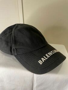 銀座松屋BALENCIAGA バレンシアガ 購入品　ブランドロゴ キャップ 帽子 CAP サイズL59cm ブラック　黒