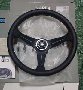 NARDI ナルディ SPORTS タイプラリー 2021限定モデル パンチングレザー ブラックスポーク 35φ ゴールドクロスステッチ 商品番号：N916