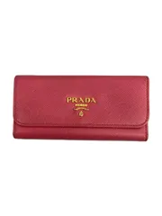 PRADA キーケース レザー ピンク 無地 レディース