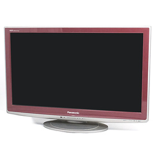 【中古】Panasonic 32V型 ハイビジョン液晶テレビ VIERA TH-L32X1-R ボルドーレッド リモコンなし 本体いたみ [管理:1150030153]