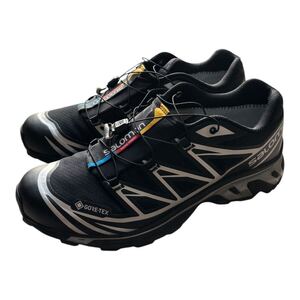 【箱付き】Salomon XT-6 GTX Black US10.5 28.5cm サロモン ゴアテックス ブラック トレイルランニング スニーカー 黒 XT6 シルバー 靴