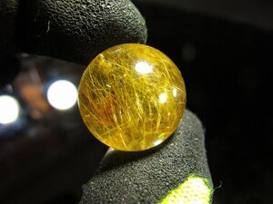 超金運上昇★天然水晶★金ルチルクォーツ ★台付き★丸玉20mm★ta782