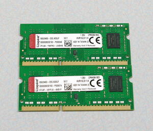 ☆kingston　メモリー 4GB×２枚/PC3L-12800S/KVR16LS11/4[753]