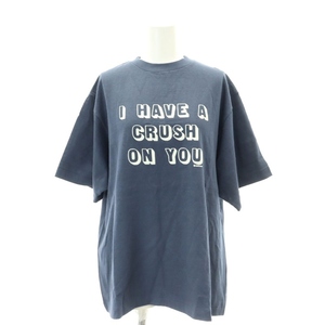 未使用品 アメリカーナ AMERICANA ロゴプリントTシャツ カットソー 半袖 ONE 紺 ネイビー /DF ■OS レディース