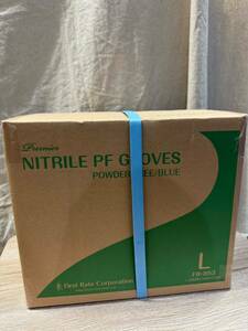 プレミア ニトリルPFグローブ パウダー無し/青色 1000枚(100枚×10箱)Ｌサイズ FR-853 未使用未開封