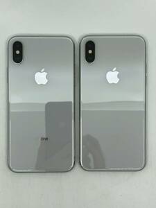 １円～ Apple iPhone X 64GB MQAY2J/A Silver シルバー Simフリー 中古本体 ２台セット