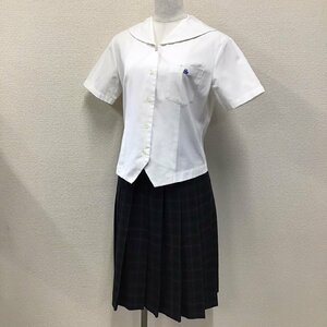 O165(中古) 兵庫県 松陽高校 (旧制服) ブラウス スカート 2点セット /指定品/セーラーブラウス/スカート/M/W66/夏服/制服/学生服/女子学生