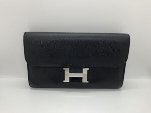 送料無料★ HERMES エルメス　コンスタンス　ロング　ウォレット　財布　エプソン　A刻印　ノワール　ブラック