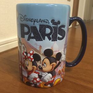 ★新品 パリ限定 ディズニーランド パリ PARIS マグカップ ビックサイズ ミッキー ミニー エッフェル塔 ロゴ入り ラメリモート 小顔効果