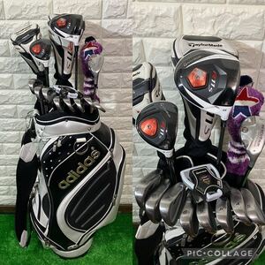 超豪華☆大人気白ヘッド☆TaylorMade☆テーラーメイド☆R11S(RイレブンS)等 男性用ゴルフクラブセット アディダス製キャディバッグ付き