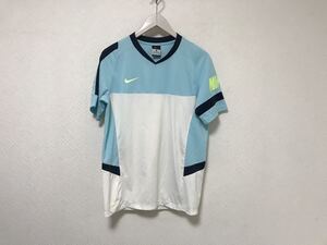 本物ナイキNIKEゲームシャツVネック半袖Tシャツメンズアメカジサーフミリタリービジネススーツスポーツ青ブルージムS