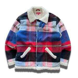 17AW Supreme Plaid Shearling BomberB-3 ムートン　ボンバー　ジャケット