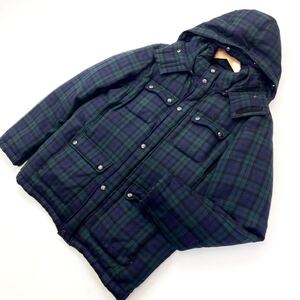 王道のチェック♪ フレッドペリー ☆ FRED PERRY ダウンジャケット 着脱フード◎ タータンチェック グリーン O 秋冬 万能 アメカジ■S944