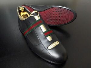 試し履き程度 グッチ 8.5 Gucci シェリーライン スリッポン レザースニーカー 9430