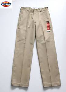 未使用【 DICKIES ディッキーズ 】8.5oz 65/35 ヘビーウエイトツイル ワークパンツ 34 874KH 定価\7,700 ストレート ミリタリー カーキ