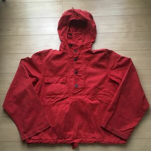 米軍実物 u.s.n. ガンナースモック サルベージパーカー RED M /(検) Freewheelers warehouse colimbo Nigelcabourn RRL Engineeredgarments