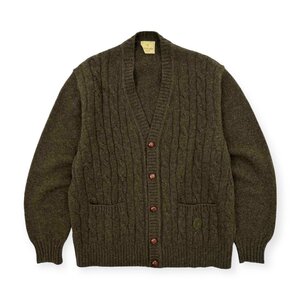 イタリア製◆TRUSSARDI maglie トラサルディ ウールニット カーディガン セーター くるみボタン 4/ダークグリーン/メンズ