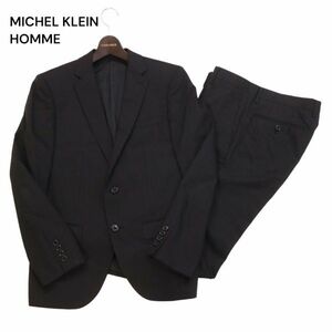 MICHEL KLEIN HOMME ミッシェルクラン オム 通年 総裏★ ストライプ セットアップ スーツ Sz.46　メンズ ビジネス　I4T00334_2#O