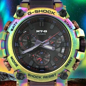 新品 限定モデル CASIO カシオ G-SHOCK ジーショック MT-G 腕時計 MTG-B3000PRB-1 電波ソーラー オーロラオーバル レインボー スマホリンク