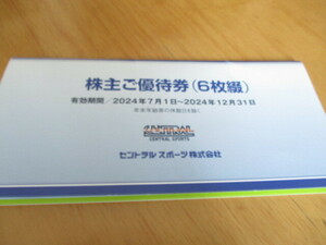 セントラルスポーツ★株主優待券★６枚綴り　2024年12月31日まで　　ザバス　他