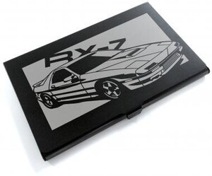 ブラックアルマイト「マツダ(MAZDA) RX-7 FC3S 」切り絵デザインのカードケース[CC-057]