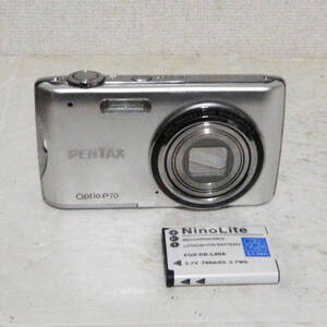 動作品 PENTAX Optio P70 1200万画素 光学4倍 SDカード 広角27.5mm 薄型 同梱可