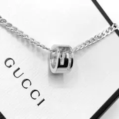 【鏡面仕上/美品】GUCCI ネックレス Gリング　カットアウトG 喜平