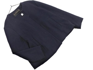 ZARA basic ザラ ベーシック ノーカラー ジャケット sizeL/濃紺 ◇■ ☆ ejb5 レディース