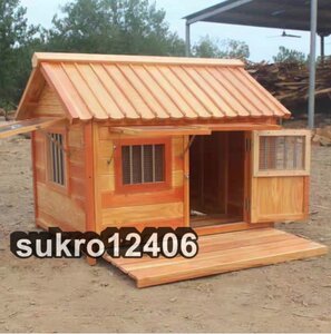 ペットの犬小屋 屋外の猫小屋 犬舎 犬小屋 80*100*86cm 猫 ハウス 大型犬 屋外 犬 ハウス 雨よけ 木製 防水ケージ