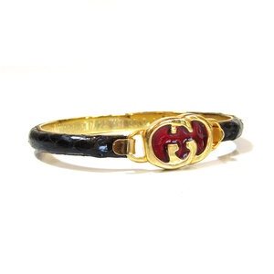 Vintage 「OLD GUCCI」 Enamel × Python Leather GG Bangle グッチ オールドグッチ バングル エナメル パイソン バングル ヴィンテージ