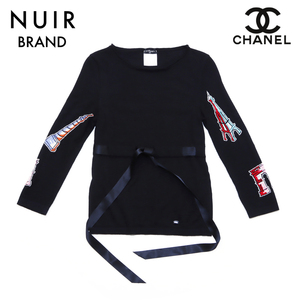 シャネル CHANEL ニット リボン付き カシミヤ ブラック