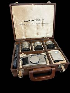 A10183 希少・極美品 CONTAX コンタックス G1 Kit 20th Anniversary 28 45 90mm レンズ TLA140 木製ケース