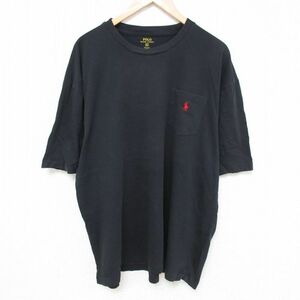 XL/古着 ラルフローレン Ralph Lauren 半袖 ブランド Tシャツ メンズ ワンポイントロゴ 胸ポケット付き 大きいサイズ コットン クルーネッ