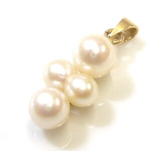 【K18】 上品なデザイン♪パール付 ペンダントトップ イエローゴールド YG 18金 真珠 Yellow gold Pearl pendent charm【ネコポスOK】◇J