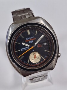 ジャンク☆SEIKO5 SPORTS Speed Timer セイコーファイブ　スポーツ　スピードタイマー　クロノグラフ　デイデイト　自動巻き　6139-8001☆ 