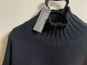 新品 MARGARET HOWELL 23AW ウールハンドニット サイズM ブラック マーガレット ハウエル セーター