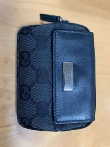 値下げ中 セール 中古 GUCCI グッチ コインケース GG 柄キャンバス×レザー ブラック 小銭入れ 財布 送料無料