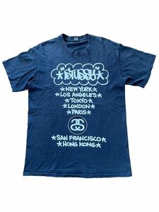 ●●vintage STUSSY ステューシー ワールドツアーT サイズM 黒ブラック●●