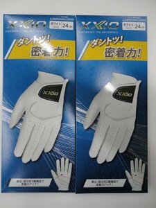 ■NEW XXIO !! ゼクシオ 高機能 全天候 ゴルフ メンズ グローブ x 2枚【WH/24cm】《掌・甲：合成皮革》GGG-X020