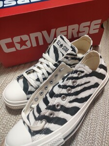 新品 未使用 CONVERSE ALLSTAR OX コンバース オールスター オックスフォード 27cm ゼブラ ZEBRA FUR オフホワイト U8.5 ローカット