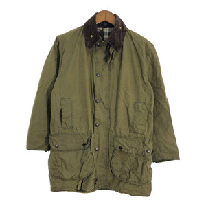 80年代 イングランド製 Barbour バブアー BORDER ボーダー オイルドジャケット オリーブ (メンズ C40 102CM) 中古 古着 R3513